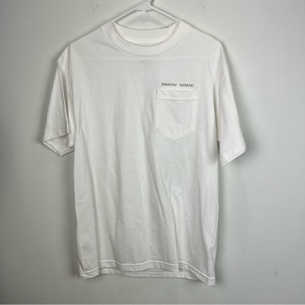 Mens White Know Wave Connecting People Short Sleeve T-shirt Size Medium New